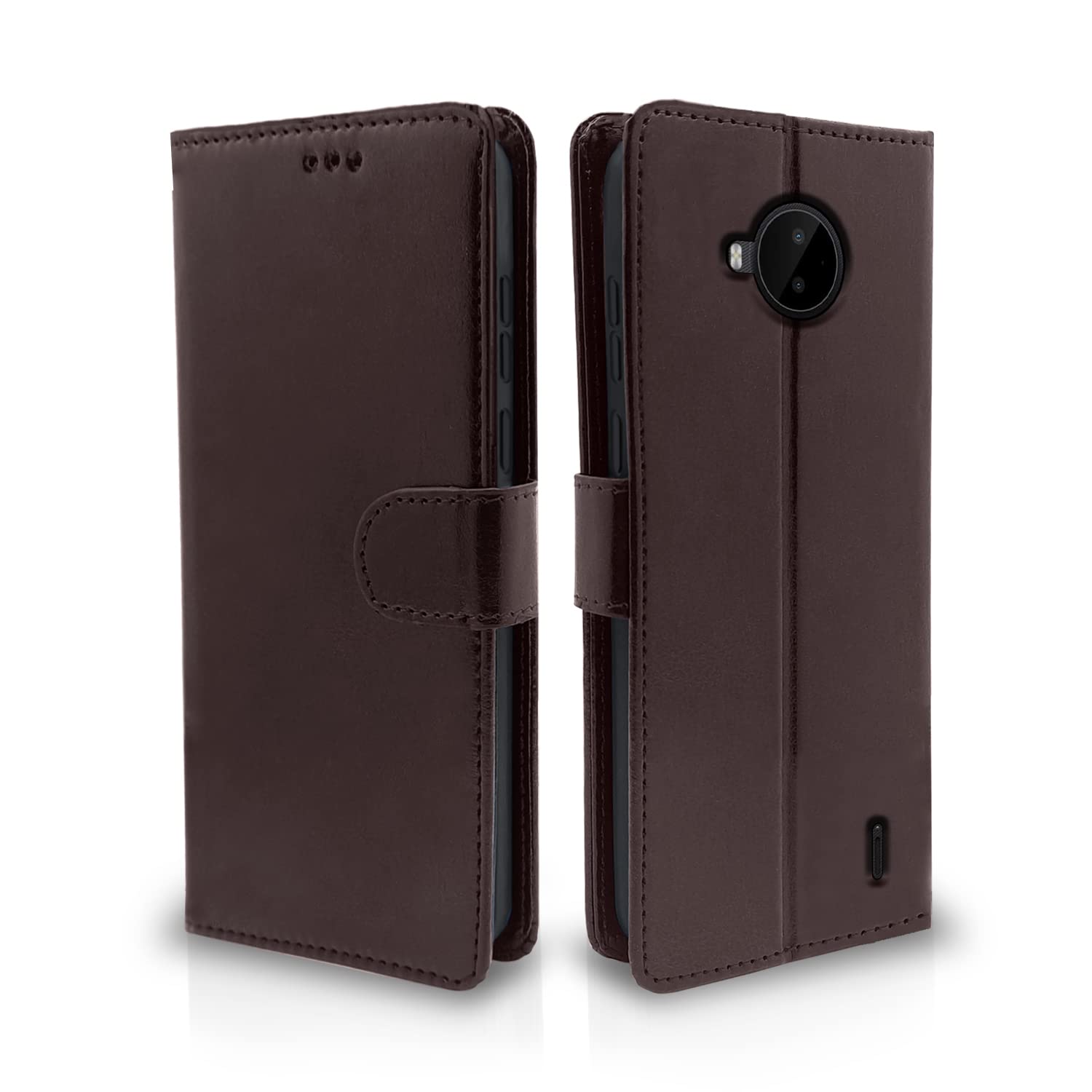 Pikkme Nokia C20 Plus Flip Case Leather Finish | Inside TPU with Card Pockets | Wallet Stand and Shock Proof | Magnetic Closing | Complete Protection Flip Cover for Nokia C20 Plus (Coffee) (B0BF9H5VH3) Amazon Price History, Amazon Price Tracker