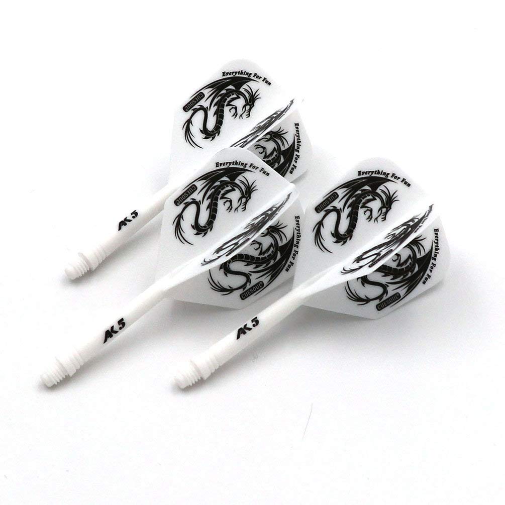 CUESOUL Rost Eje de dardo Integrado y Plumas estándar/lágrima de Pera/Forma Delgada con patrón Atractivo, Juego de 3 Piezas - 4