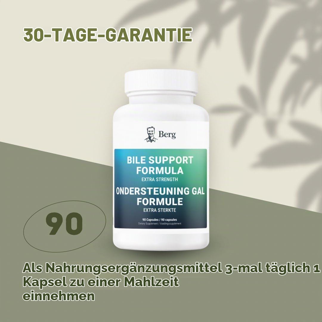 Berg Gallenblasen-Unterstützung Extra Stark – Mit Betain HCL, Pankreatin, Cholin & Verdauungskräutern – 90 Kapseln