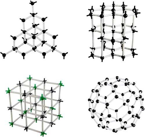 Química orgánica C60, adamantita, grafito, cloruro de sodio modelo molecular kit de suministros para escuela secundaria y universidad, juego de