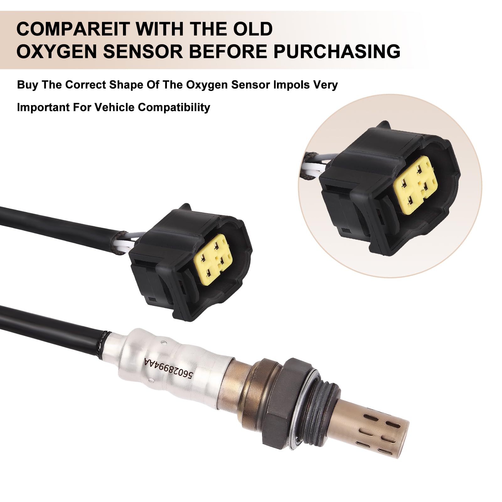 Sensor de oxígeno de O2 ascendente descendente 56028994AA compatible con Chry 300 Dodge Dakota Durango Ram 1500 Jeep Wangler Commander Grand Cherokee Liberty Raider reemplaza # 56028994AB, 4 unidades