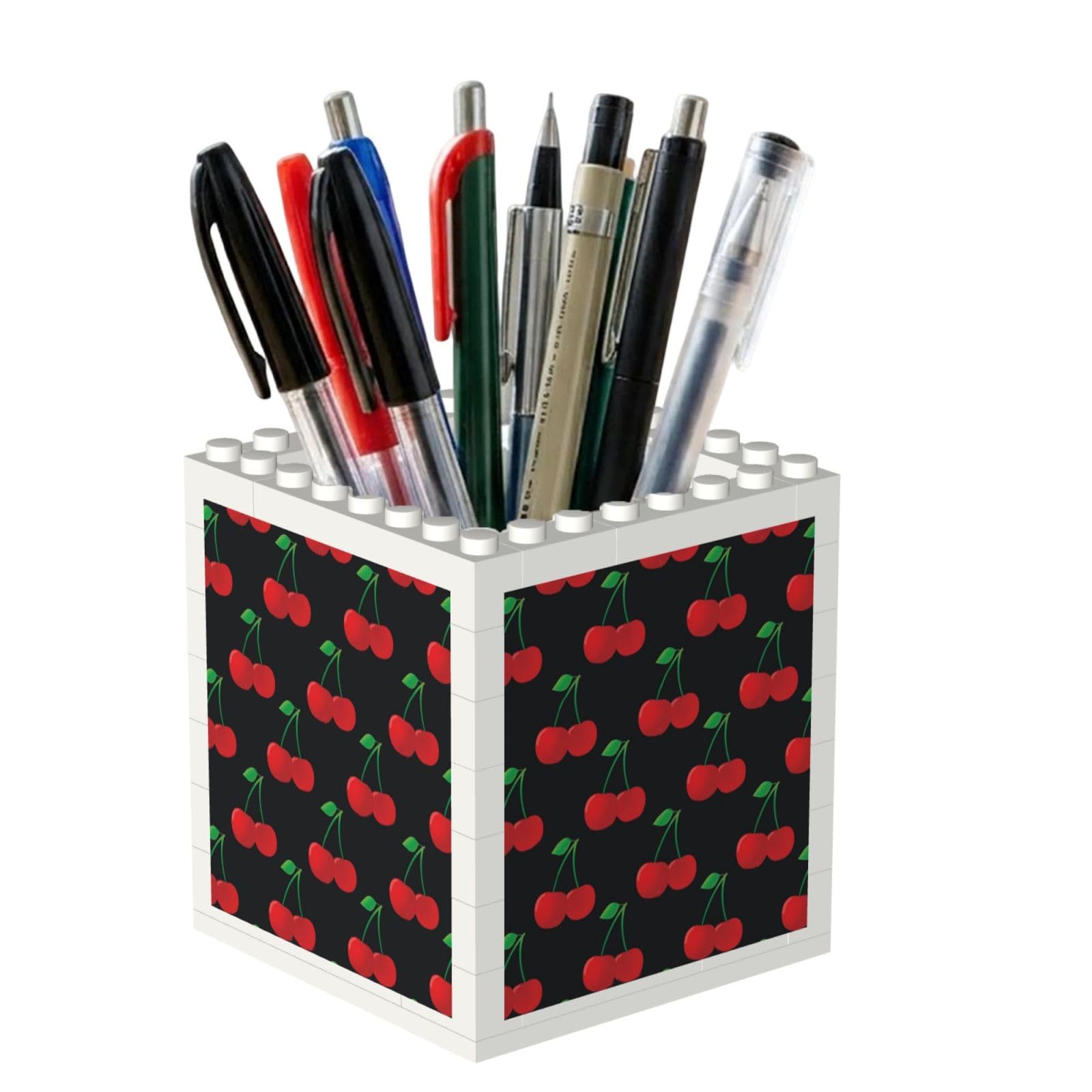 Poadnly Cherry Fruit, Pen Pot Pencil Holder for Office Home School, Compact Desk Organiser for Office Stationery