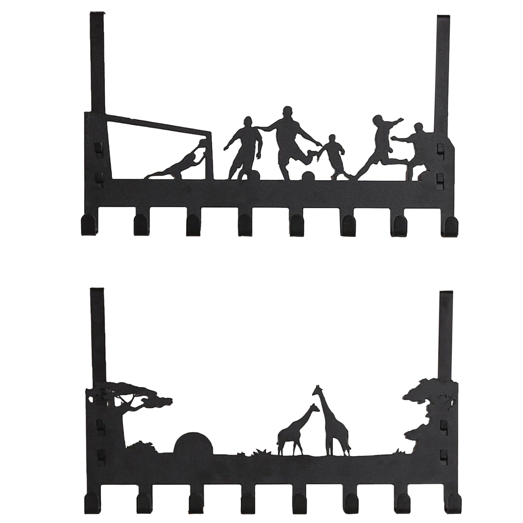 Türhaken Edelstahl, Türgarderobe mit 8 Haken, Cartoon Türhaken Zum Einhängen - Tragfähigkeit bis 8,5 kg - Kleiderhaken Tür für Badezimmer Türhakenleiste Moderne Türhänger (40CM,2C)