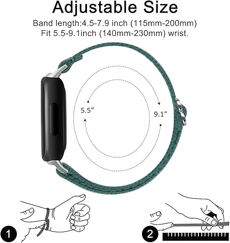 Miniatura 4 de Meliya Bandas elásticas para Fitbit Inspire 3 para mujeres y hombres, correa de nailon elástica suave y ajustable de repuesto para Fitbit Inspire 3