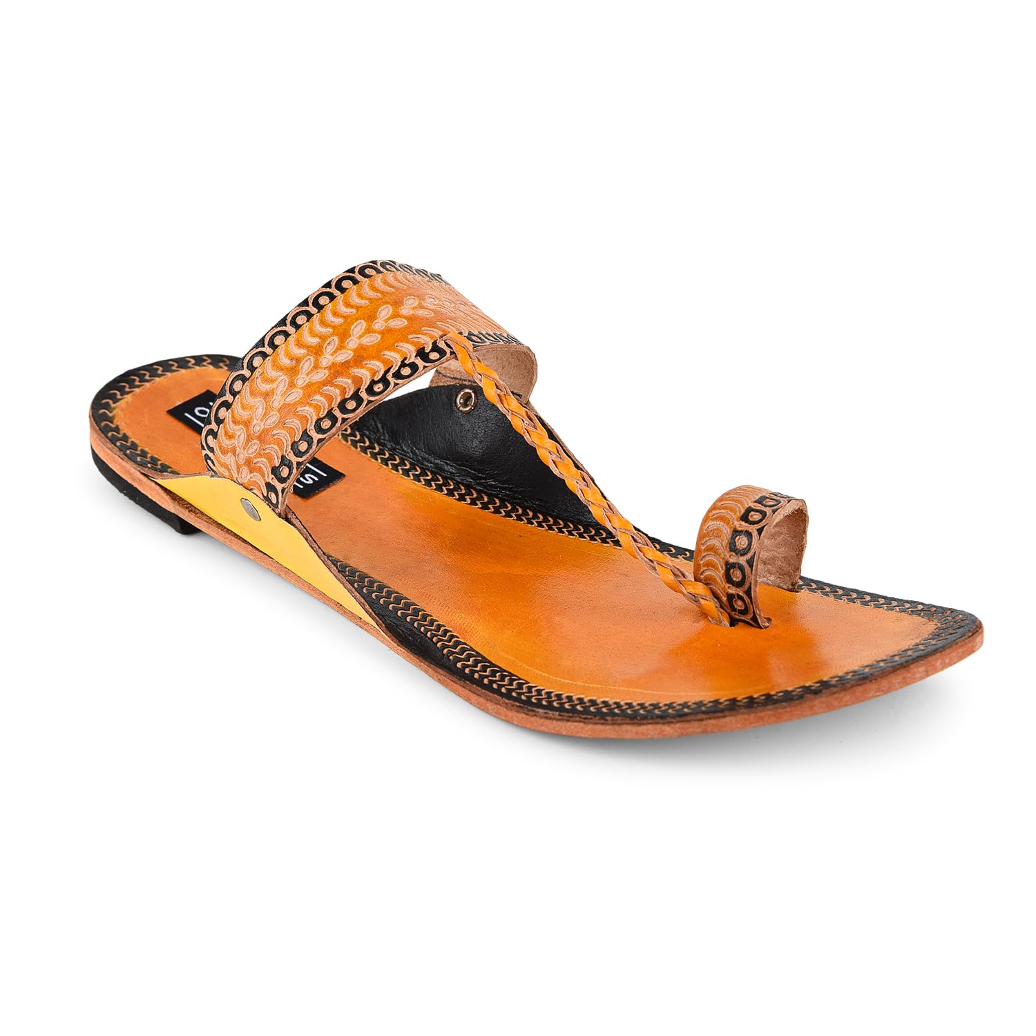 style socio fashions Traditional Kolhapuri Toe Ring Sandals, Ethnic Leather Flats for Women and girls vibrant colors-picture-53