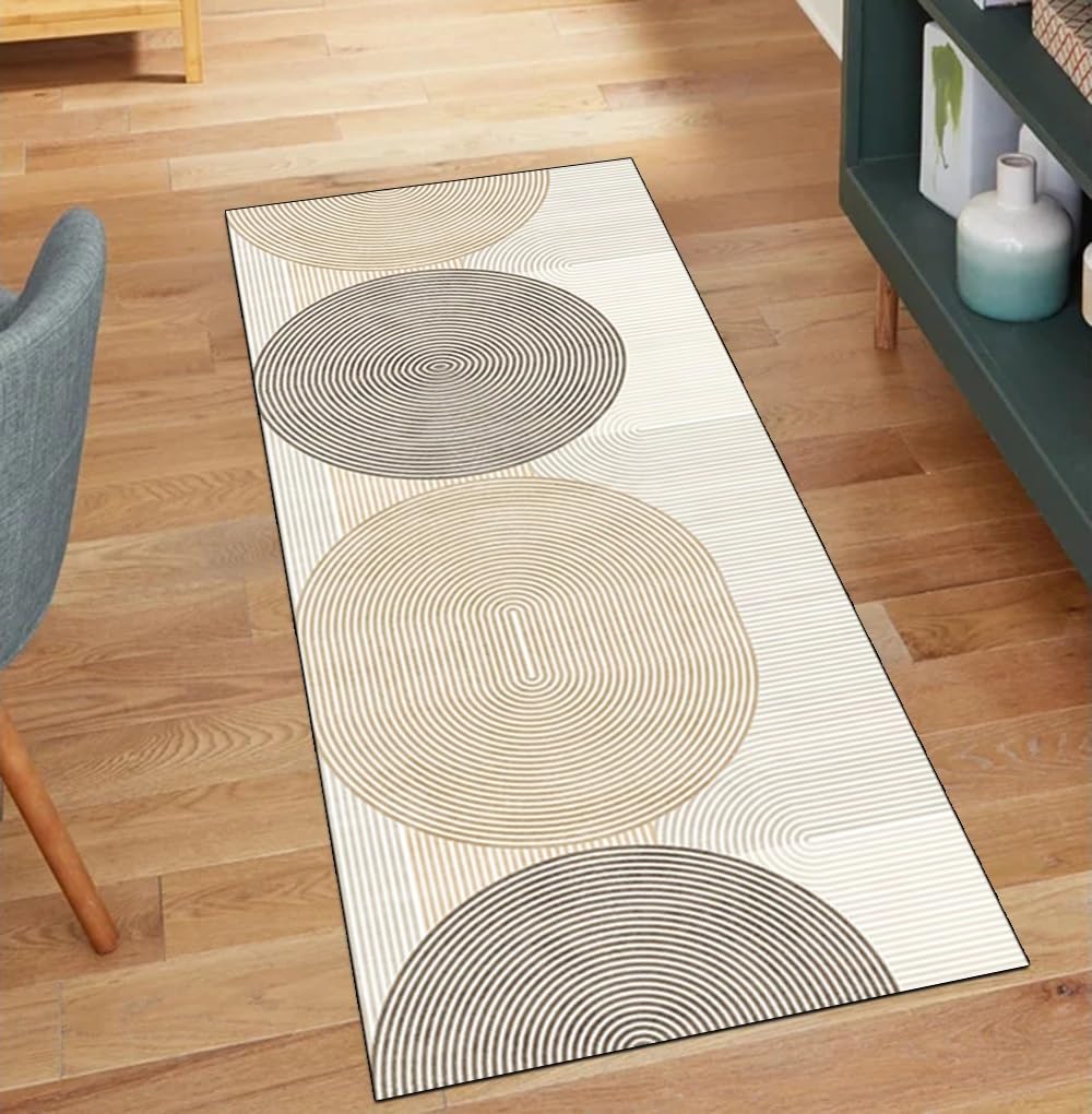 Alfombra pasillo larga beige evita resbalones y manchas en suelos delicados