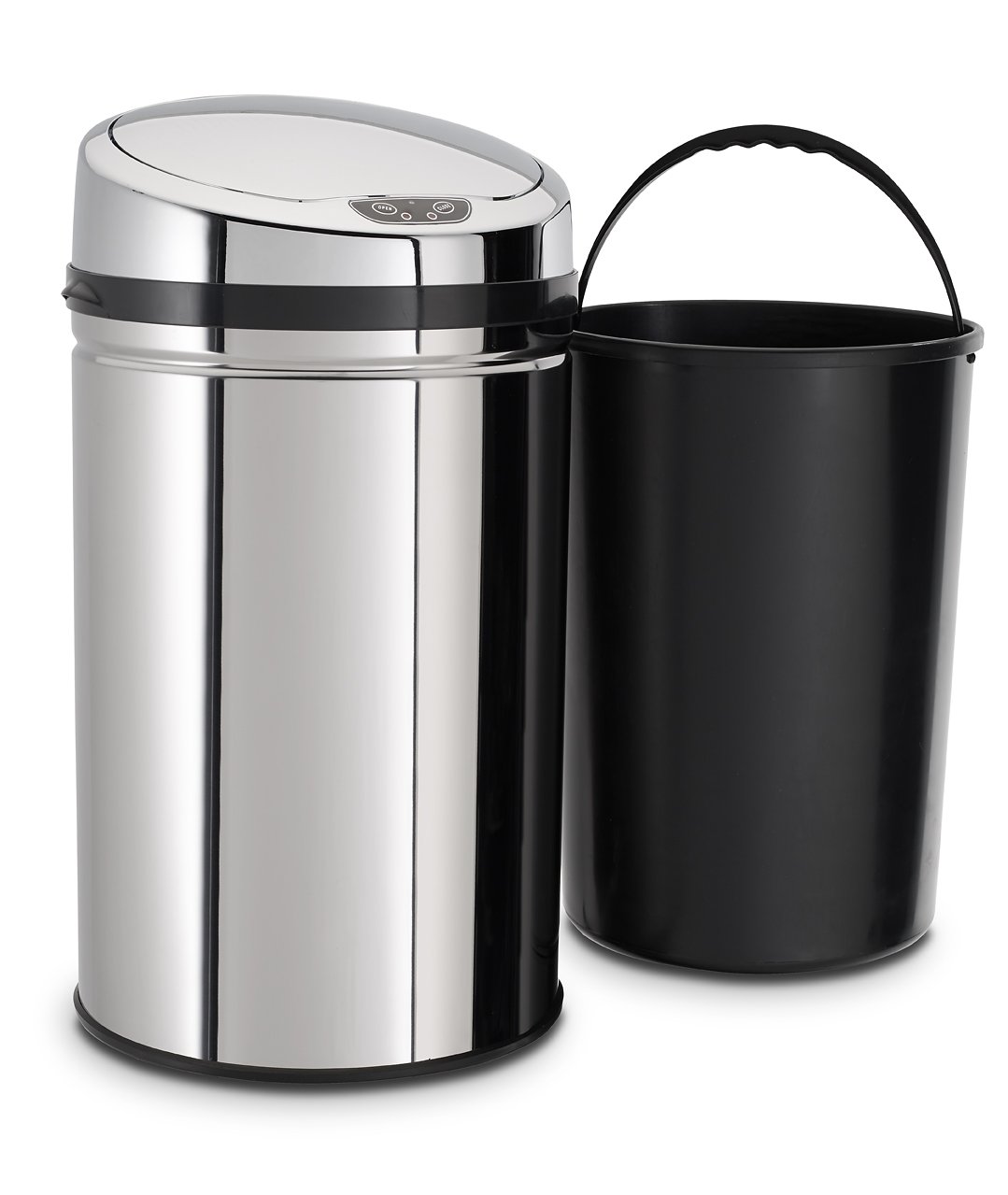 Echtwerk Abfalleimer, Mülleimer mit Sensor, elektrischer Müllbehälter, Infrarot Bewegungssensor, Korpus aus Edelstahl, Fassungsvermögen 30 Liter, INOX