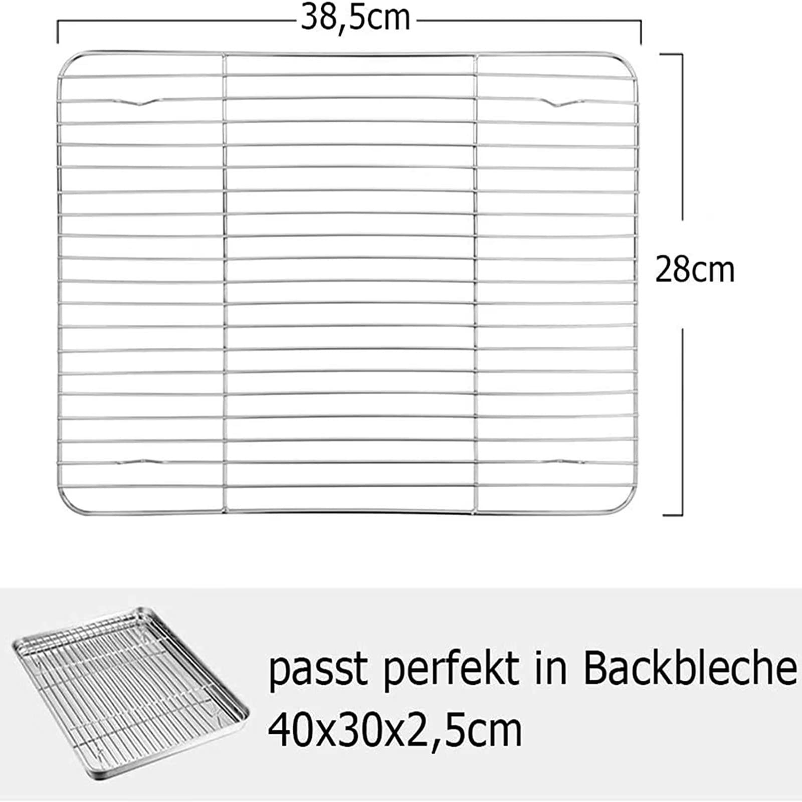 Set Di 2 Griglie Di Raffreddamento In Acciaio Inox - 21.5x14.5 Cm, Per Grigliate, Forno, Airfryer, Lavabile In Lavastoviglie