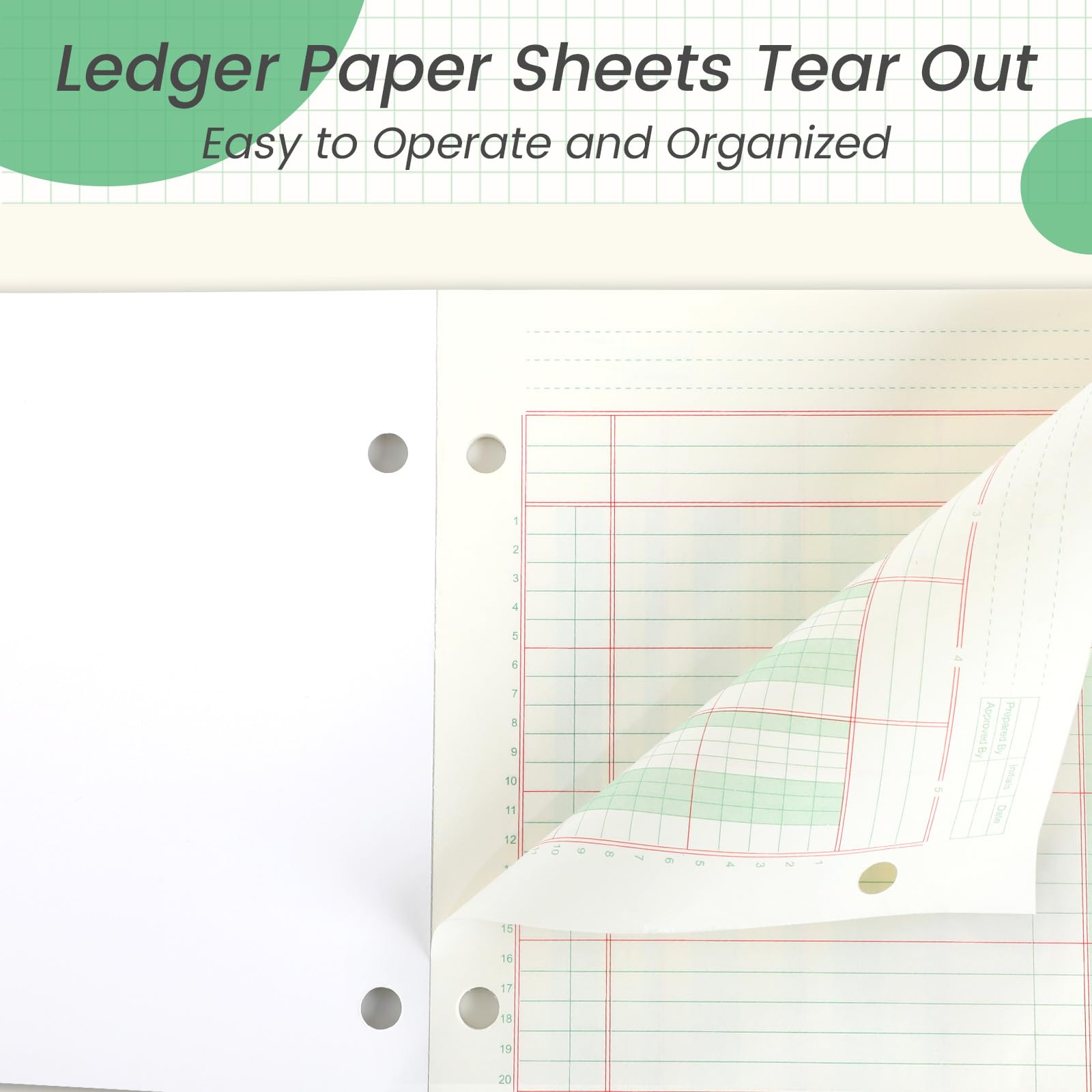 gisgfim 6 blocs de 100 hojas, bloc de análisis columnar de 3 agujeros, libro de contabilidad de 8-1/2 x 11 pulgadas, bloc de papel de contabilidad de doble página, bloc columnar de formato de página