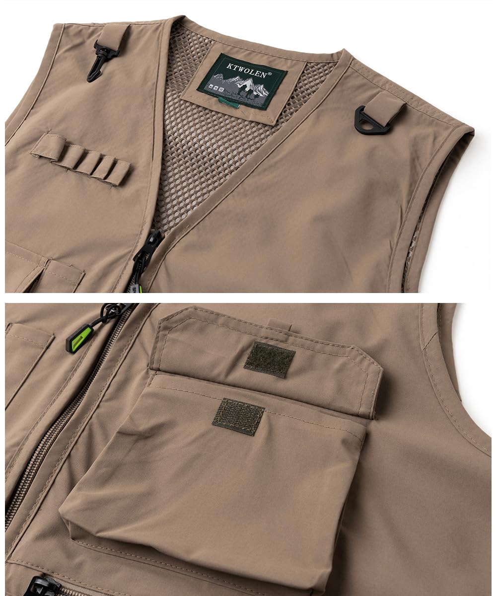 Gilet Outdoor Uomo con Tasche multiple Leggero e Traspirante in Nylon Quick Dry Veste Senza Maniche per Pesca Fotografia Camping