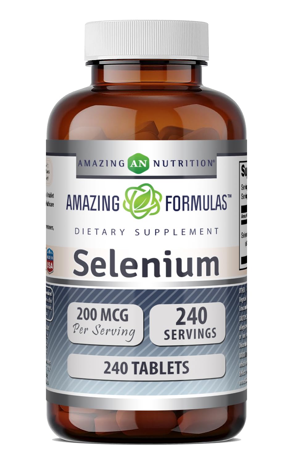 Amazing Formulas Selenium 200 Mcg | Tablets Supplement | Non-GMO | Gluten-Free | Made in USA (1 Pack | 240 Count) Unflavored