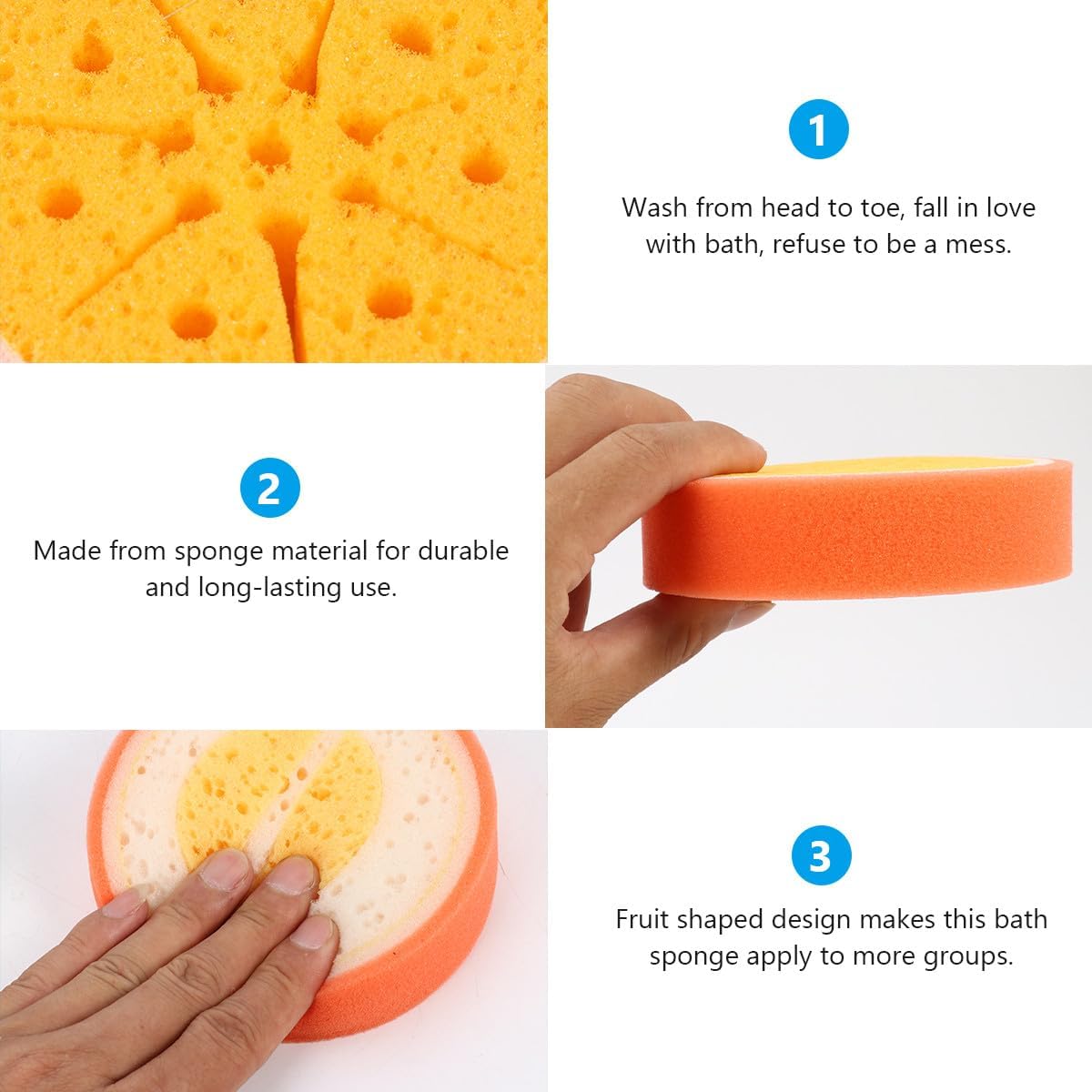 Fruit Bath Sponge 8Pcs Fruit Shaped Sponge for Baby Children image 3