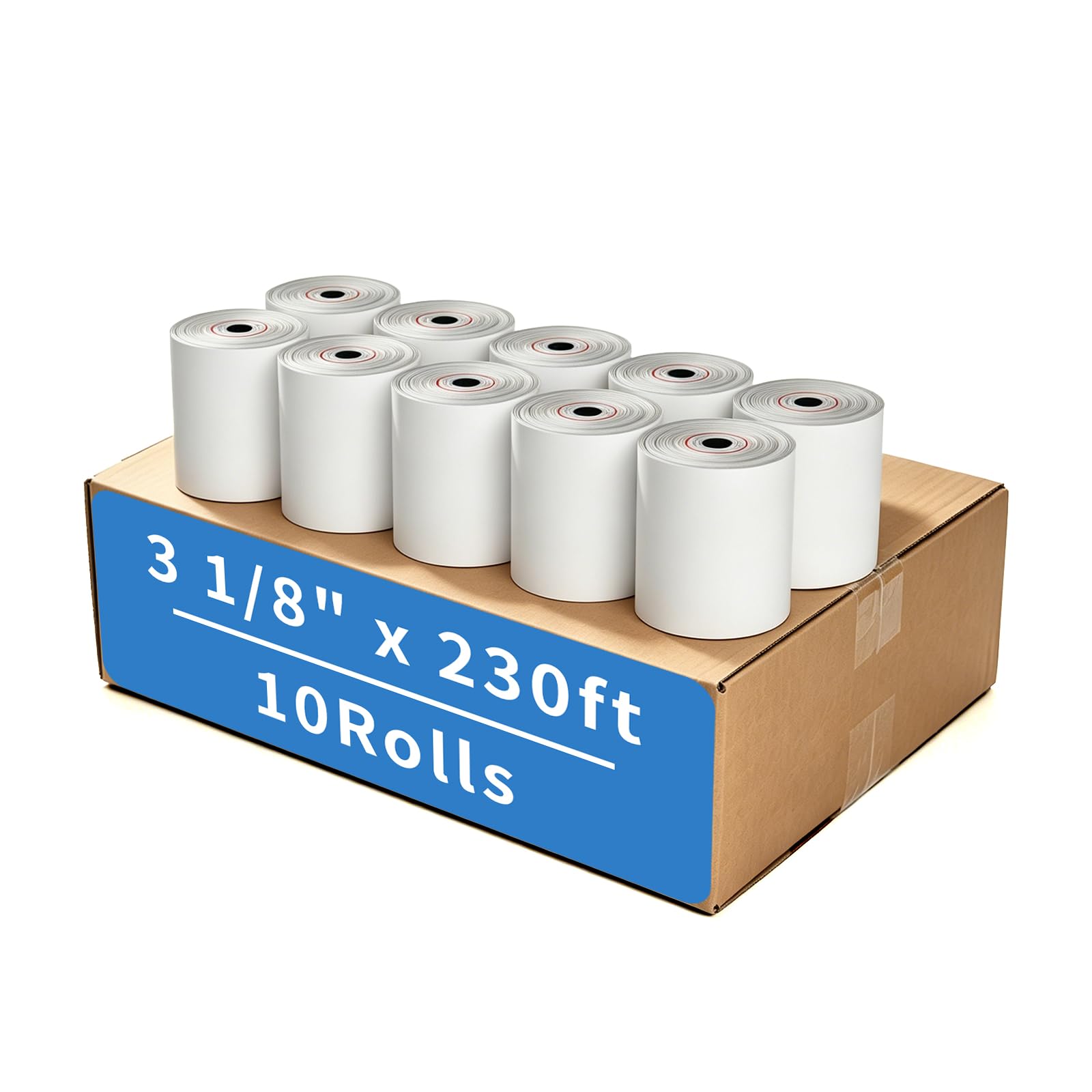 Thermo-Belegpapierrollen, BPA-frei, passend für Star Micronics Epson IBM POS-Drucker, Registrierkassen, Thermo-Kreditkarten-Quittungspapier, quadratisches Terminal-Druckerpapier, 10 Rollen