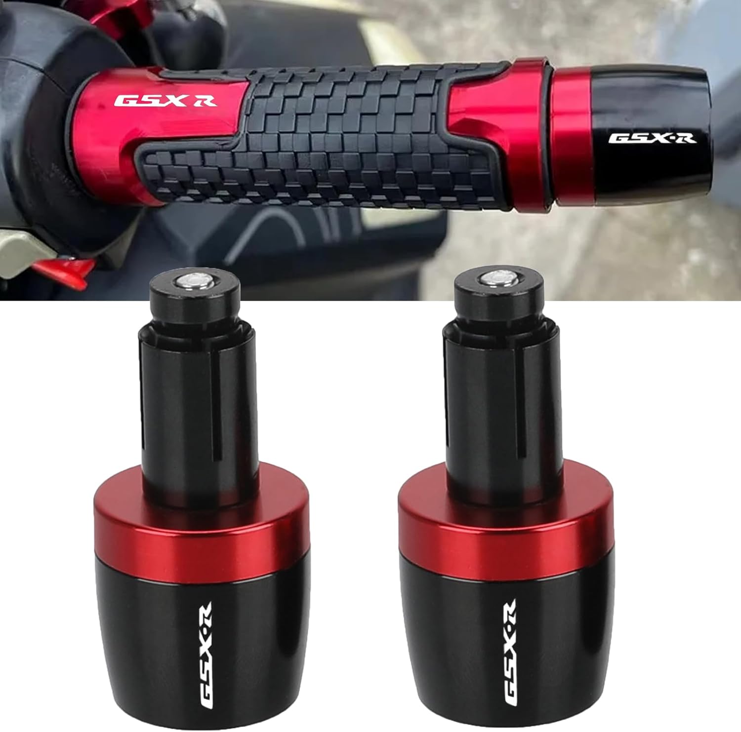 GSX-R 600 750 1000 Handlebar Ends 22mm 7/8" Motorcycle Grip End Plugs for Suzuki GSX R 750 600 GSX R 1300 Hayabusa - Blue