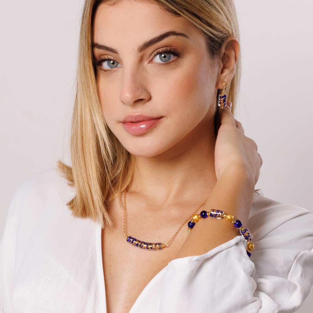 Venetiaurum - Bracciale per Donna Con Pietre In Vetro Originale Di Murano E Argento 925 - Gioiello Made In Italy Certificato