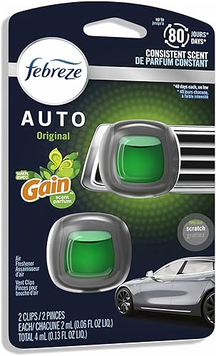 Miniatura 8 de Febreze Ambientador con clip de ventilación de automóvil, eliminador de olores para olores fuertes, hasta 30 días de frescura, lavandería fresca,