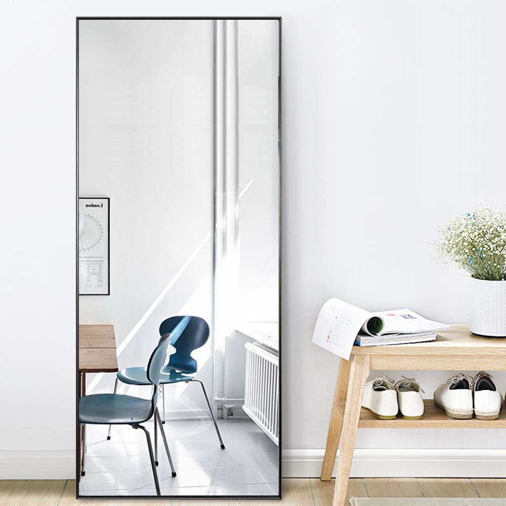 PexFix Full Length Mirror, Rectangle Floor Mirror Full Body Mirror Aluminum Alloy Frame Wall Mirror Hanging Leaning Standing Mirror 59