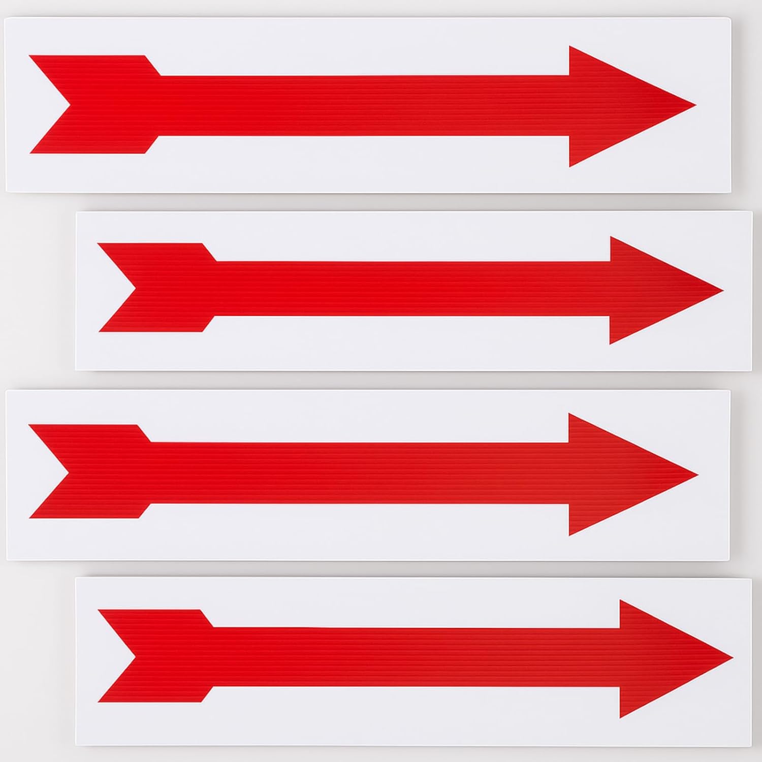 Wonderjune 4 Pcs 6 x 24 Inches Red Arrow Yard Signs Large Real Estate Directional Signs Corrugated Plastic Double Sided Directional Arrows for Indoor Outdoor Lawn Garden Ground