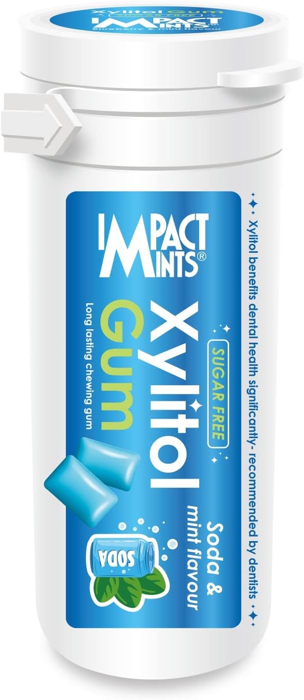 Impact Mints Sugar free Xylitol Chewing Gum Soda & Mint Flavour 30g