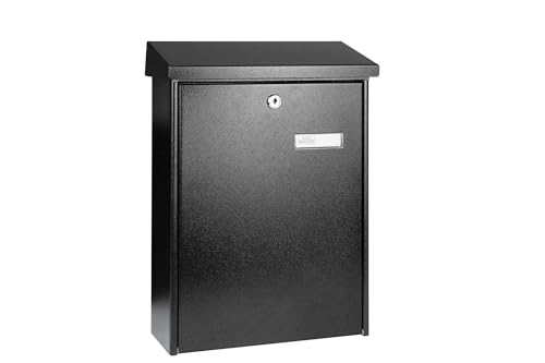 Burg-WÄCHTER TEXEL 5767 E TEXEL 5767 E Letter Box without Newspaper Compartment with Name Plate Galvanised Steel Structured Coating Corrosion Protection DIN C4 with 2 Keys and Mounting Material