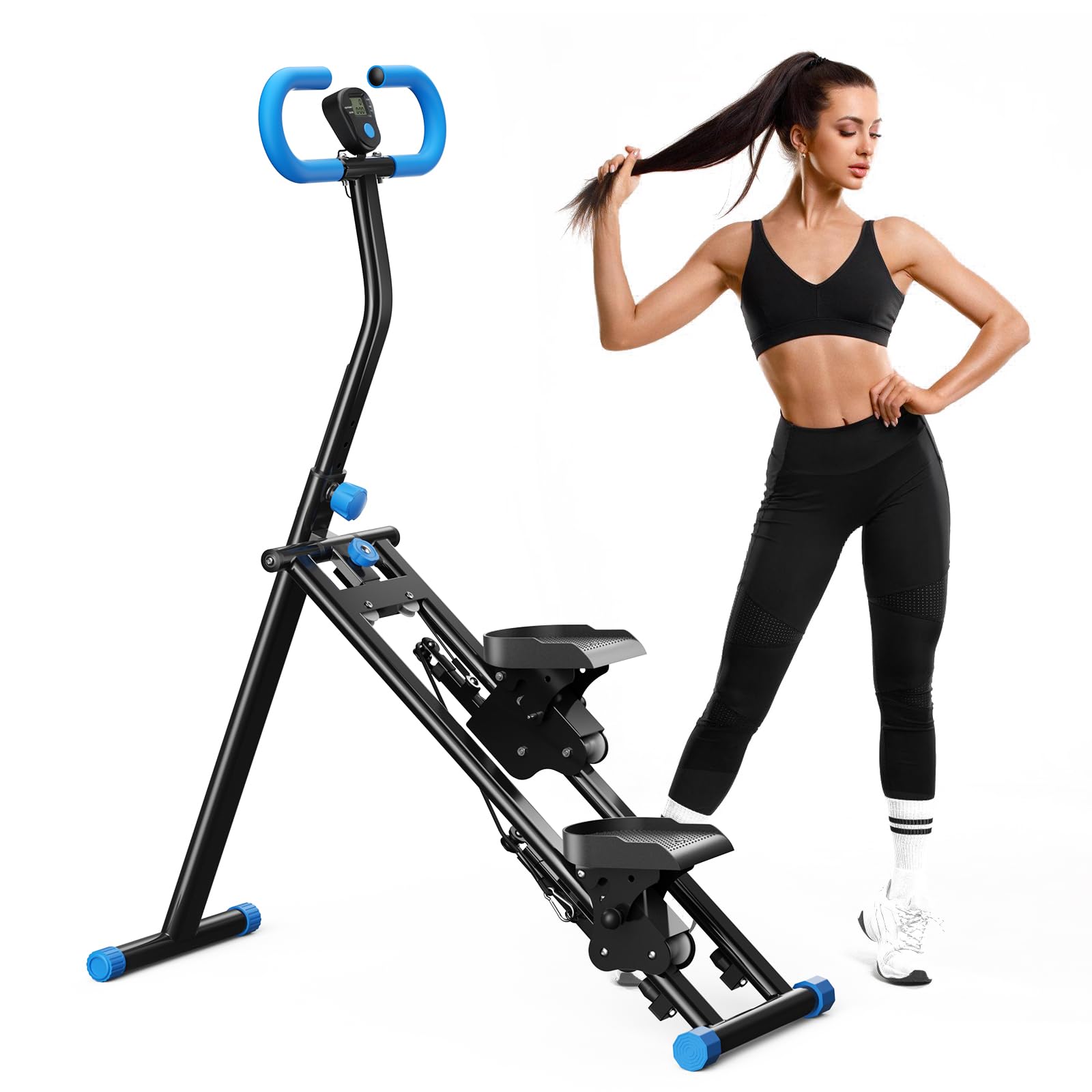 2025 Nueva escaladora para el hogar, escalador vertical Stairmaster para entrenamiento de cuerpo entero, escalador de cardio plegable compacto con ancho de paso ampliado, manillar ajustable y pedales