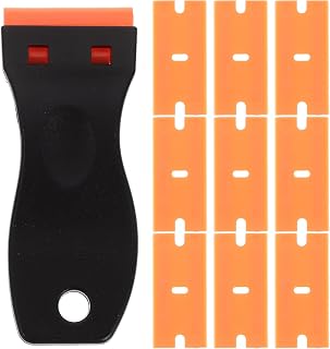 Uonlytech 1set Plastic Scraper Adhesive Remover Kit Scraper Tool Replacement Blades for Window Film Stickers and Labels Removal for Home Automotive Use