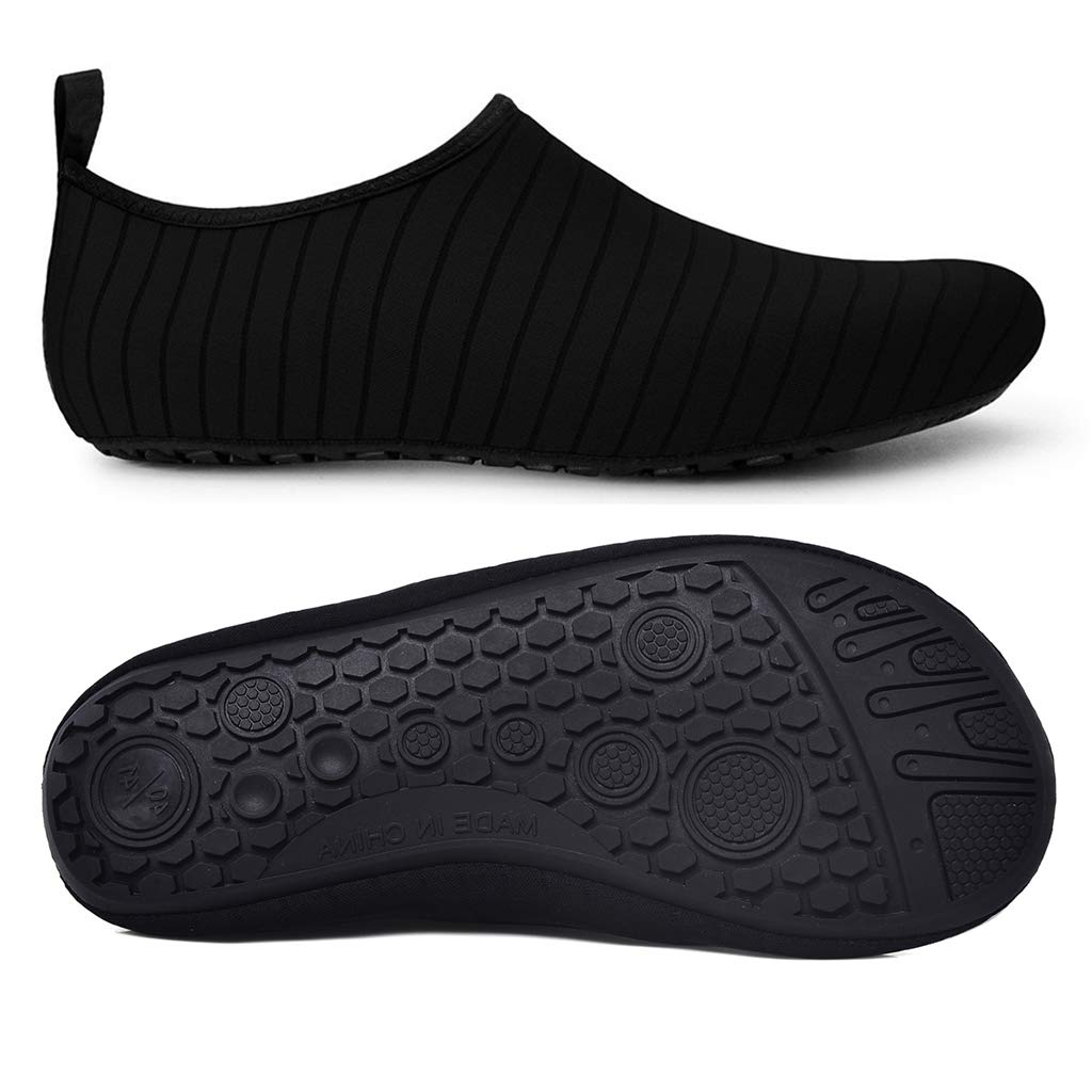 Zapatos deportivos acuáticos para mujeres y hombres, traje de buceo antideslizante, para natación, playa, calcetines acuáticos 36, color negro, talla 36