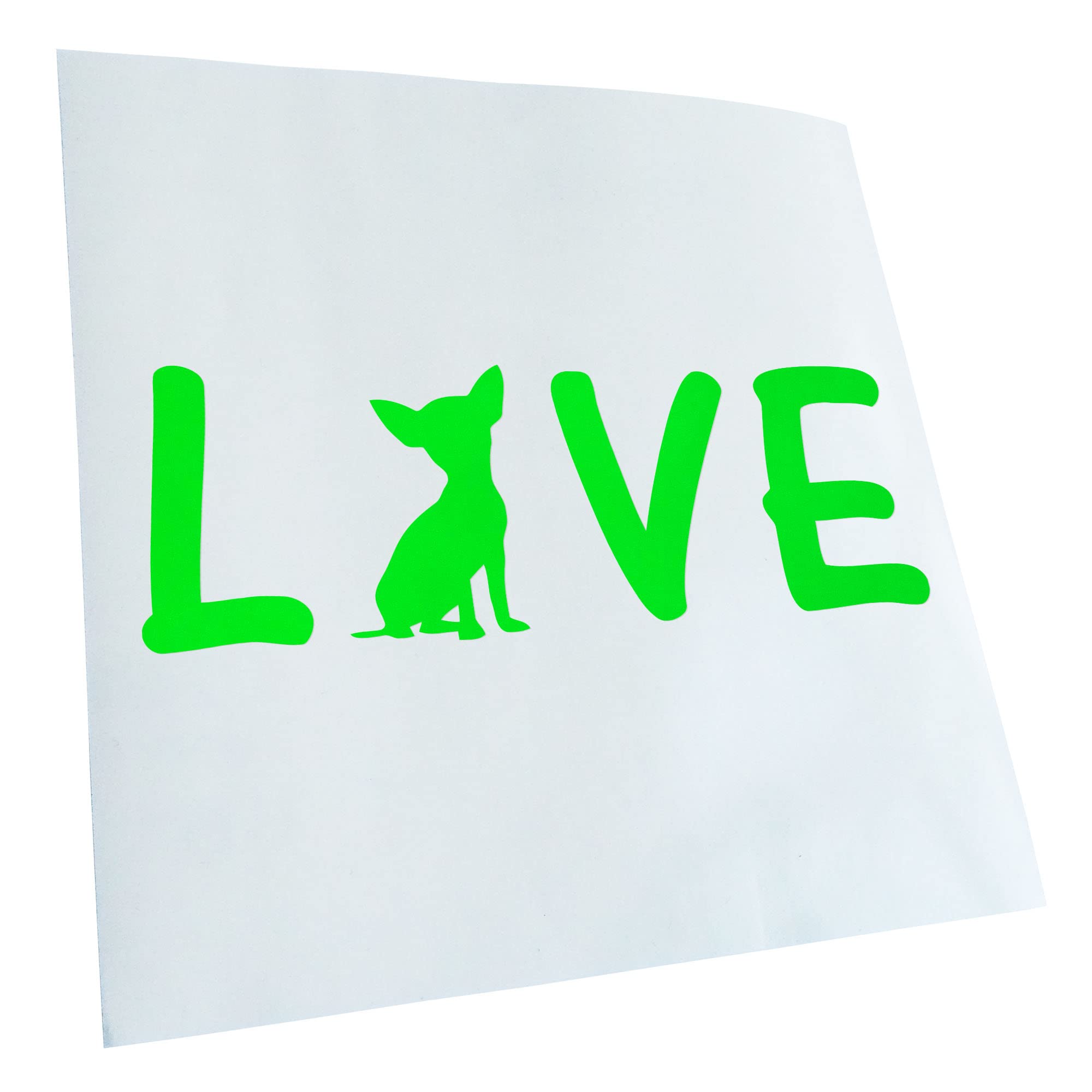 Kiwistar - Car Sticker - Neon Green - 40 x 14 cm Chihuahua Love Lettering - Rear Window Car Sticker Weatherproof for Car Truck Moped Truck - Sticker Exterior Self-Adhesive Tuning Accessories for