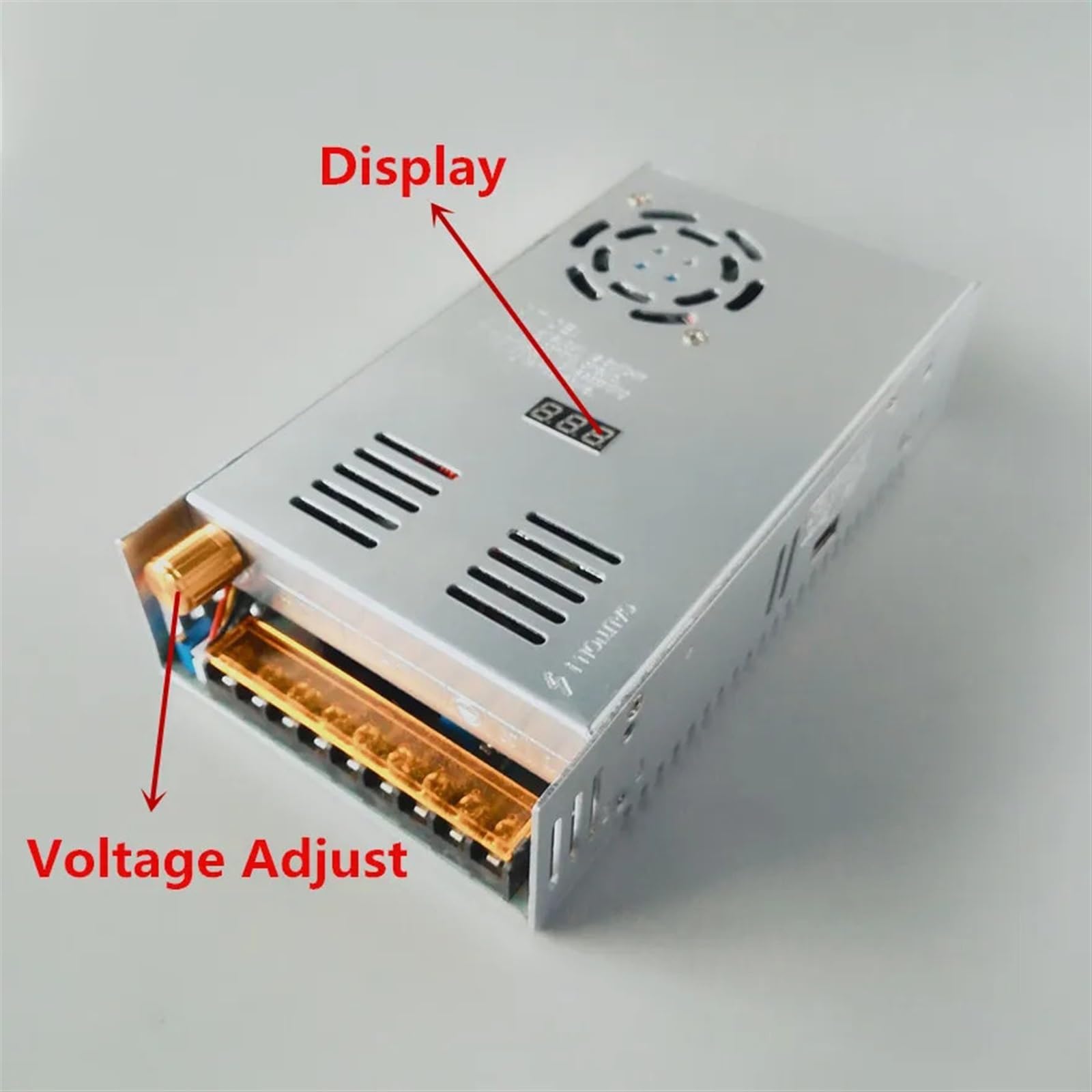 Regulador de Voltaje Ajustable de CC 40 A 0-12 V, Fuente de alimentación conmutada de 480 W con Pantalla Digital CA/CC