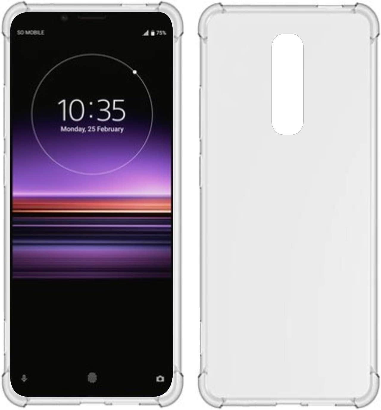 TIYA Case Clear for Sony Xperia 1 X1 TPU Four Corners Cover Transparent Soft
