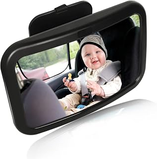 Mluchee Baby Car Mirror, Car Seat Mirror for Rear Facing Infant with Wide Crystal Clear View, Firm Installation, Shatterproof, Crash Tested And Certified