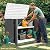 DWVO 35 Cu Ft Storage Shed with Unique X-Shaped Lockable Door, Outdoor Weatherproof Resin Shed Without Shelf for Waste Bins, Bicycles, Gardening & Lawn Equipment, Dark Gray