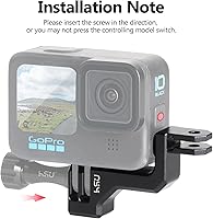 Vista 5 de HSU 90 grados de aluminio vertical soporte adaptador codo montaje para gopro hero 13/12/11/10/9 negro