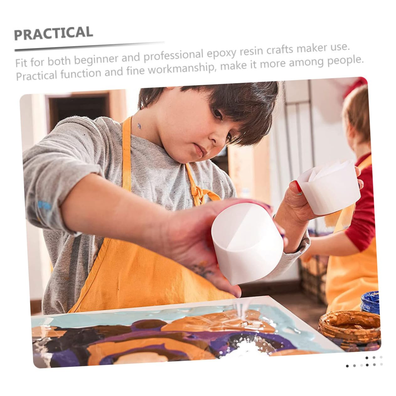 Gadpiparty 4Pcs Silicone Paint Pouring Cups for Crafts Split Mixing Cups for DIY Epoxy Projects and Recyclable Design Convenient Art Supplies