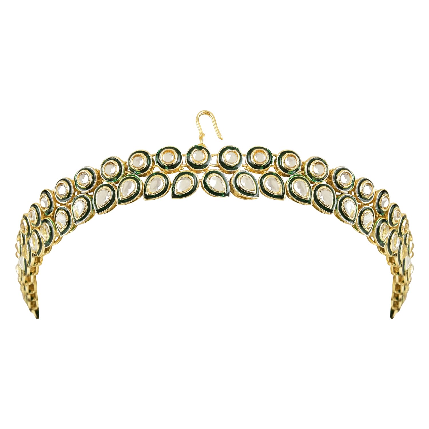 Gold Plated Traditional Meenakari Kundan Handcrafted Sheeshphool Matha Patti Sheeshpatti For Women/Girls (T2113G)