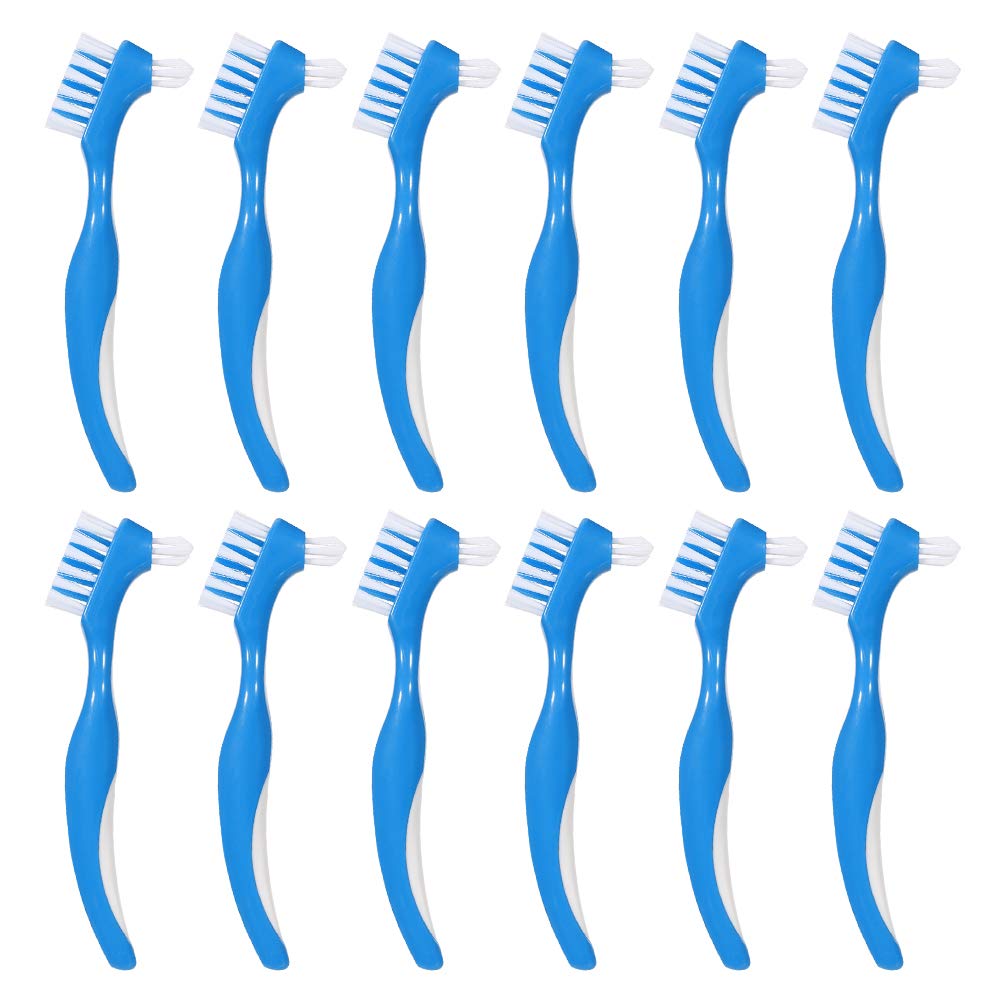 Baring 12 Pack Denture Brush Hard Denture Cleaning Brush False Teeth