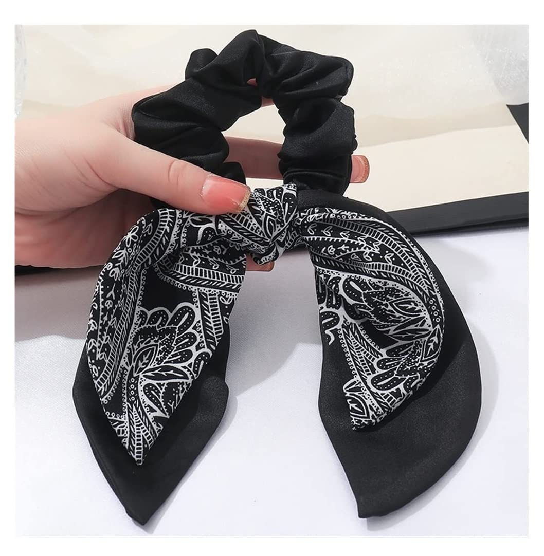 Feste Elastici Capelli 2 Pezzi Fiocco Sciarpa Di Seta Fascia Femminile Capelli Legati Fuori Cavallo Corda Per Anello Per Retrò Decorazione