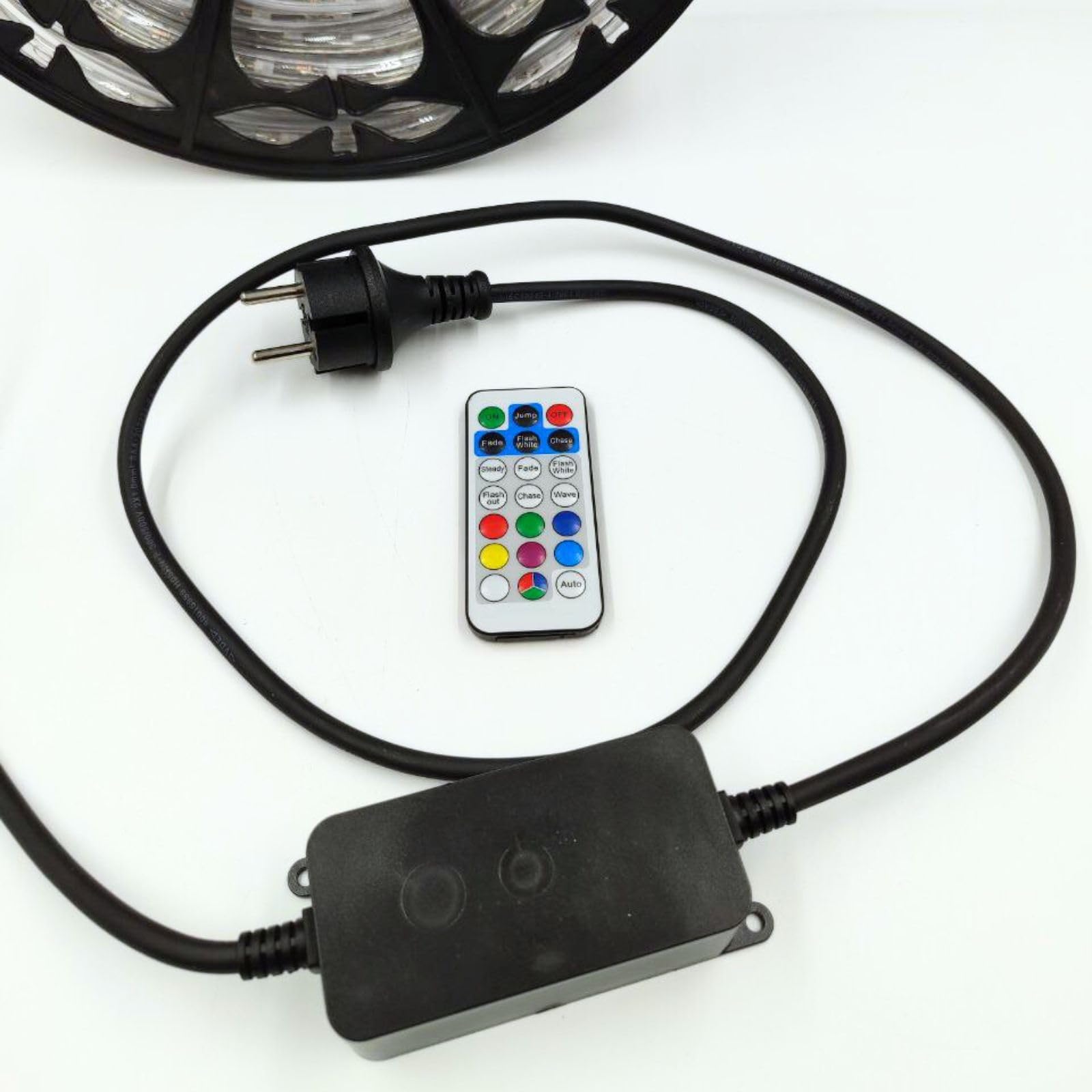Luccika LED-Lichterschlauch 50 m, transparentes PVC, 36 LEDs/M, IP67 innen und außen, zuschneidbar und verlängerbar, Touch-Steuerung, professionell für Veranstaltungen und Feiertage (RGB)