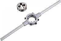 Vista 13 de uxcell Juego de llaves de mango de troquel, M10 x 0.5 roscado redondo y 1.181 in (dados M10-M11) soporte ajustable herramienta de mano