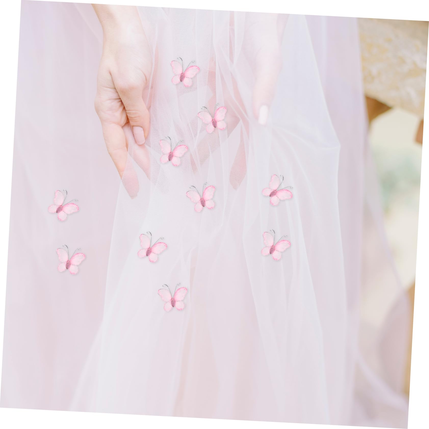 NUOBESTY 500stücke Rosa Schmetterlinge Netzstoff Mit Für Hochzeitsdekoration Party Und Einladungsschmuck Für Feierliche Anlässe