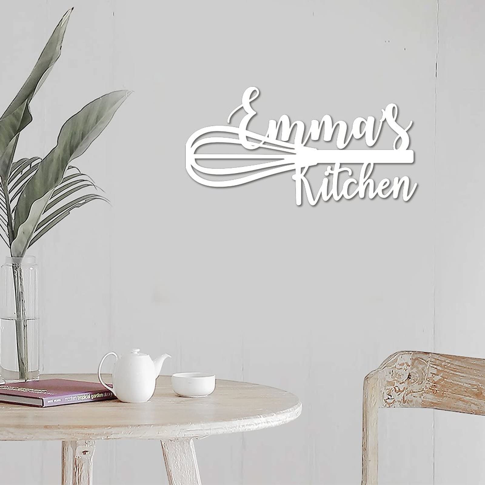 Letrero de metal personalizado para cocina, letrero de nombre de cocina, letra dividida, monograma de metal, puerta delantera, inauguración de la casa, regalo para amantes de la cocina, regalo de