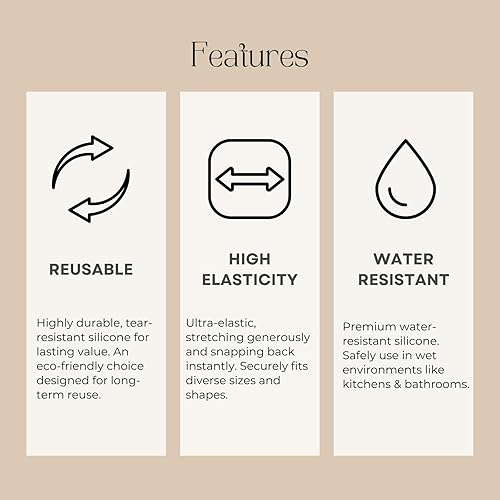 Miniatura 7 de Paquete de 60 bandas de silicona para organización y organización de cables, 2 tamaños (0.591 in y 0.787 in), antideslizantes, reutilizables y