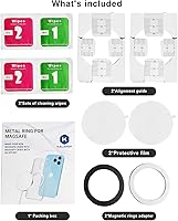 Vista 7 de Anillos adaptadores magnéticos 2 piezas compatibles con MagSafe, para Kindle Pop Socket Magnetic, para accesorios Magsafe y carga inalámbrica