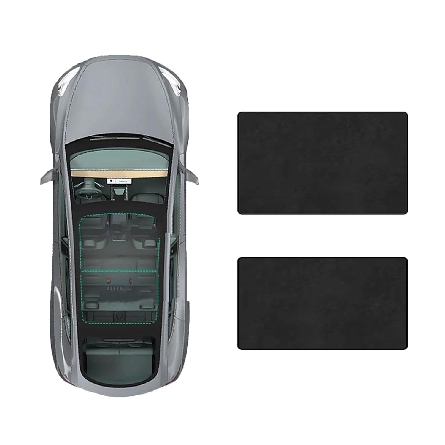 Pare-Soleil de Toit ouvrant de Voiture pour Nissan Qashqai 2011-2022,Isolation Thermique Kit d'assemblage de Toit ouvrant,D-Black Suede