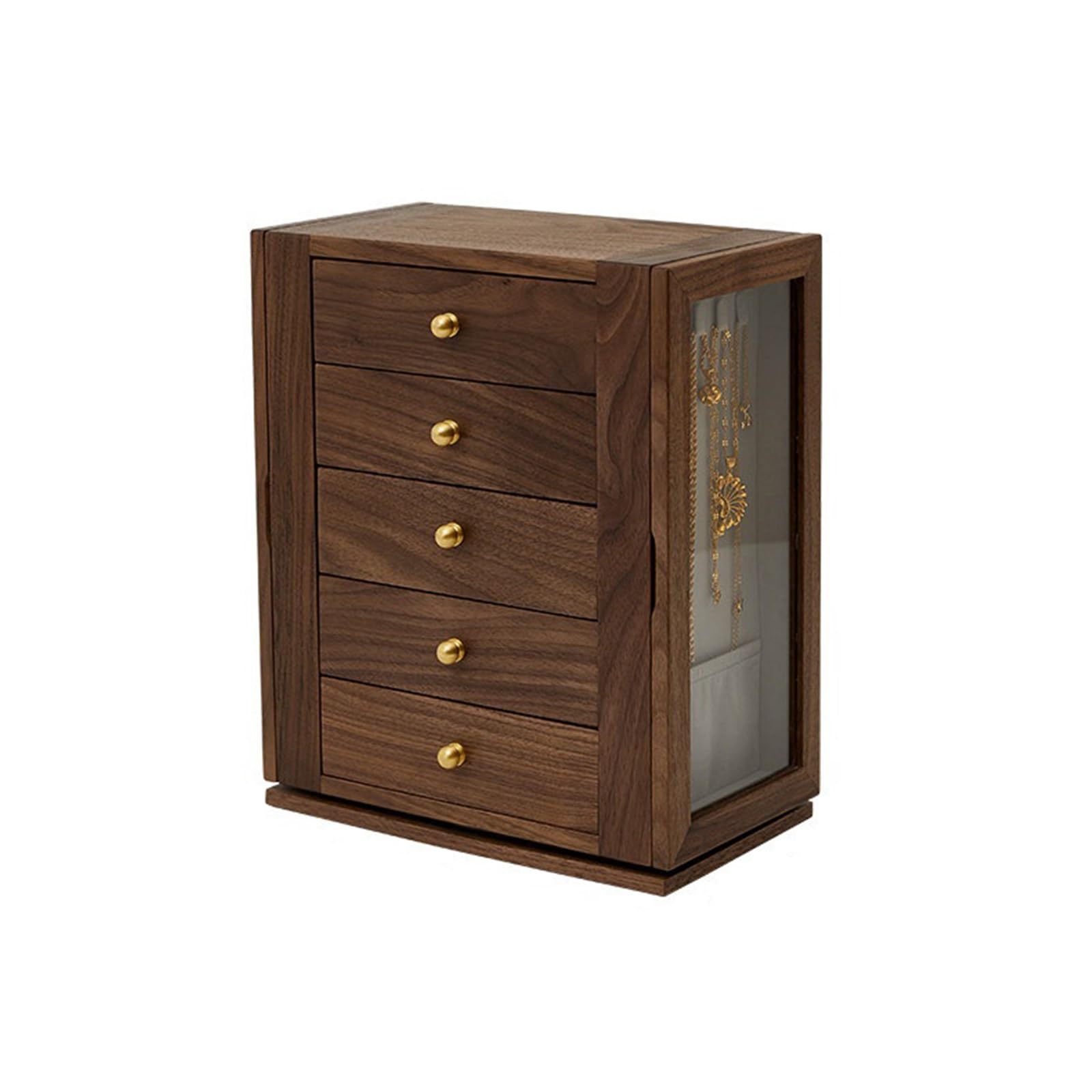 CLQYXRMVC Jewelery Box Wooden Jewelry Box With Five Layers And Three Doors Large Capacity Partitioned Drawer Storage Jewellry Organizer Case