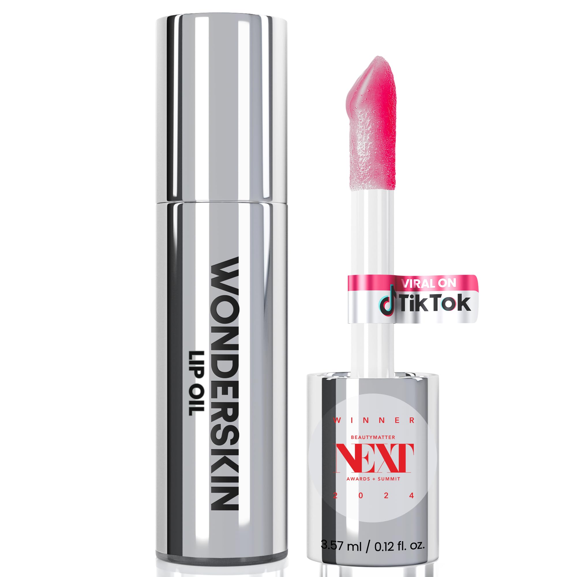 Wonderskin Lip Oil Rehab Serum - Color Changing Lip Oil from Clear to Pink - PH-activated, Non-sticky & Hydrating Tinted Serum for Dry Lips (Kissed)ClimatePartner certified
