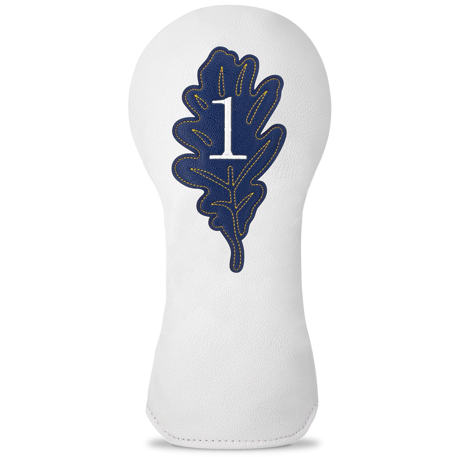 Golf Maple Leaves Head Cover Golf Club White Leather Headcovers Set Fits Driver Fairway Wood Hybrid Utility Putter Iron Wedge Headcover.