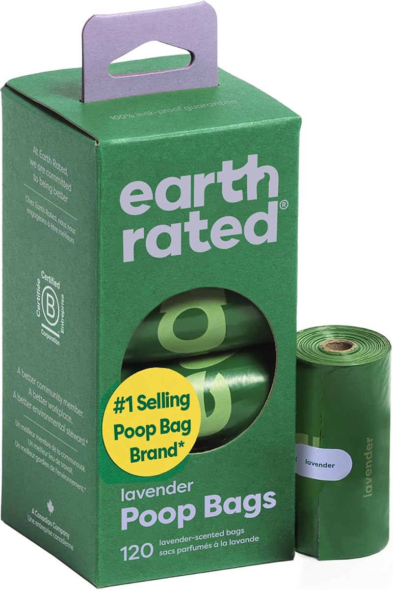 Dog Poop Bags for Dogs, 120 Leak Proof Refill Rolls, Lavender | Extra Thick Waste Bag Refill Rolls