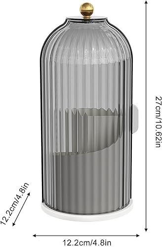 Miniatura 7 de DASHENRAN Soulona - Organizador de maquillaje, elegante organizador de maquillaje giratorio de 360, organizador de brochas de maquillaje con tapa,