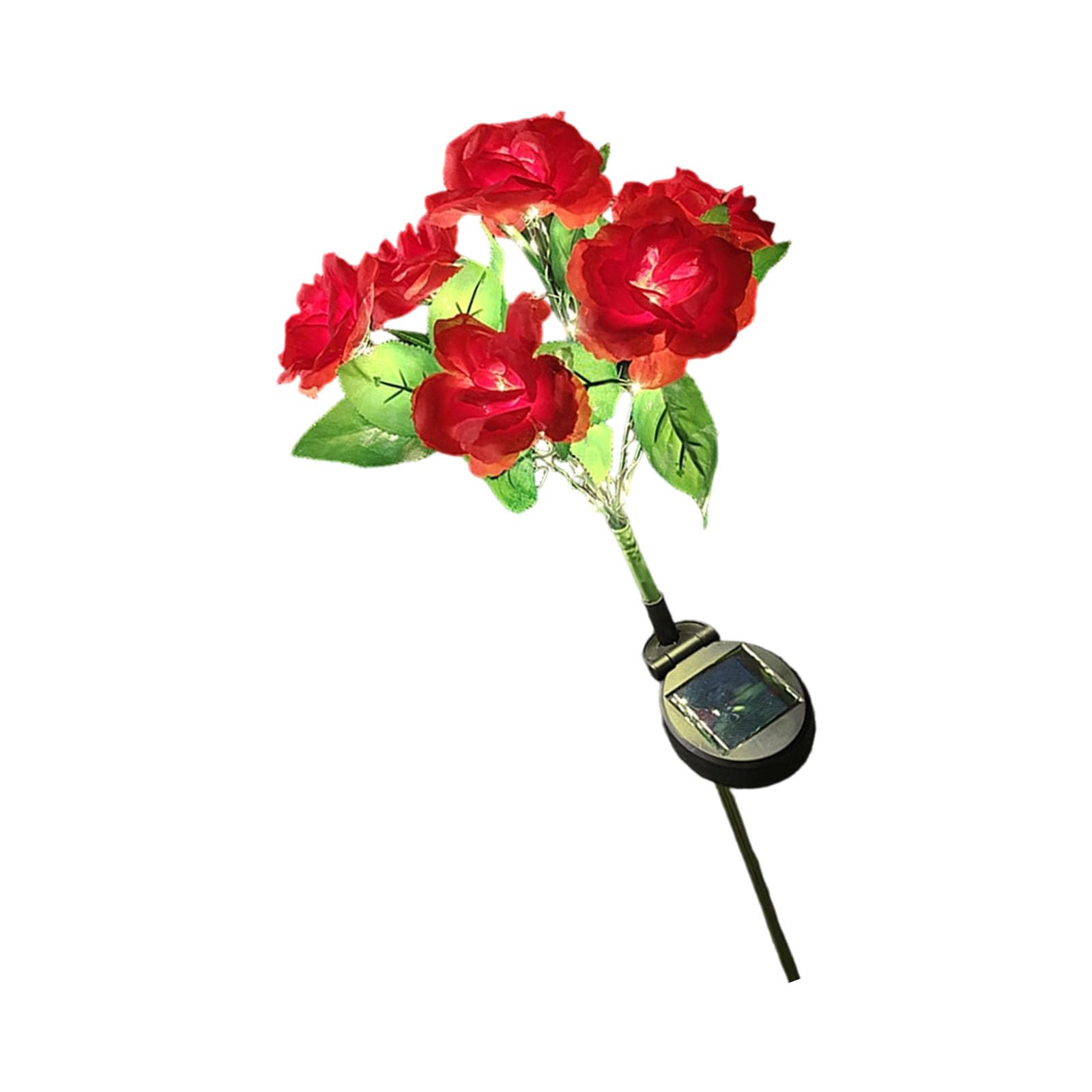 Kaeltsyn Solar Pathway Light Rose Shape Landscape ABS Stainless Steel Texture Suitable for Walkway Waterproof Solar Flower